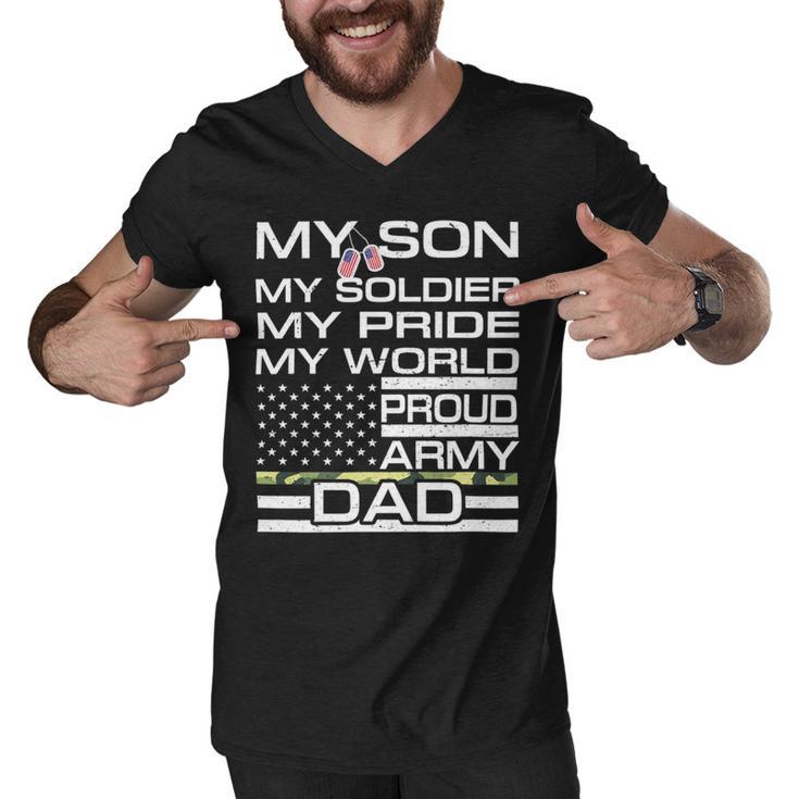 My Son My Soldier Hero Proud Army Dad 702 Shirt Men V-Neck Tshirt