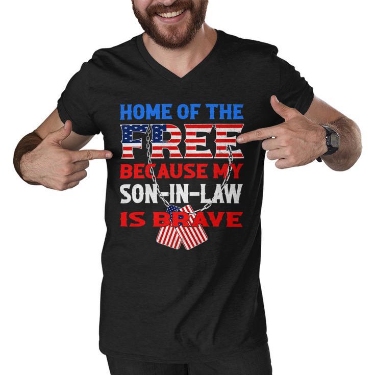 My Soninlaw Is Brave Home Of The Free 687 Shirt Men V-Neck Tshirt