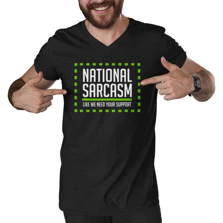 National Sarcasm Society I Funny Sarcasm Men V-Neck Tshirt