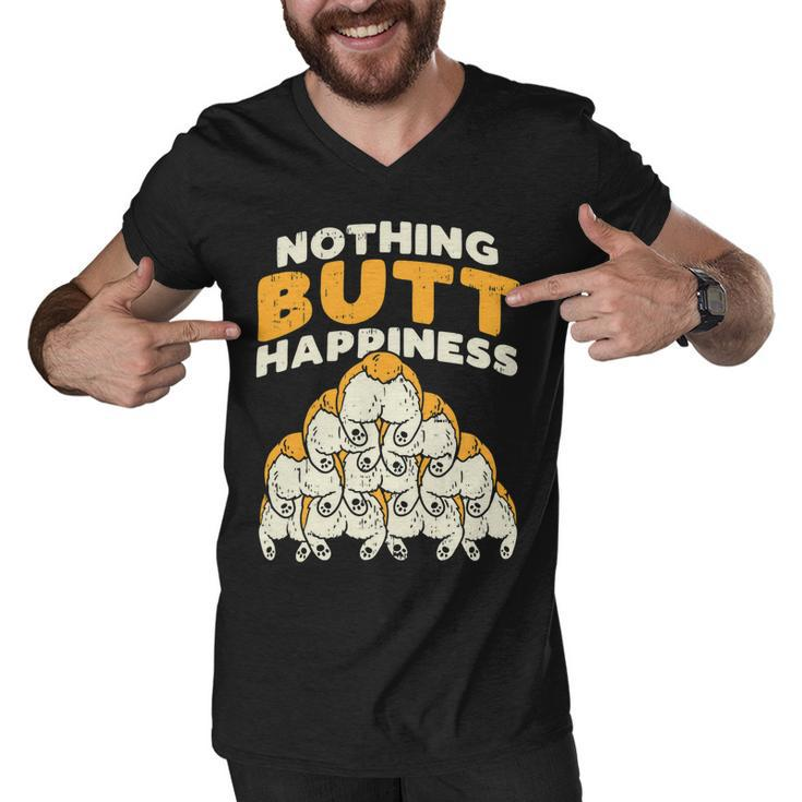 Nothing Butt Happiness Funny Welsh Corgi Dog Pet Lover Gift Men V-Neck Tshirt