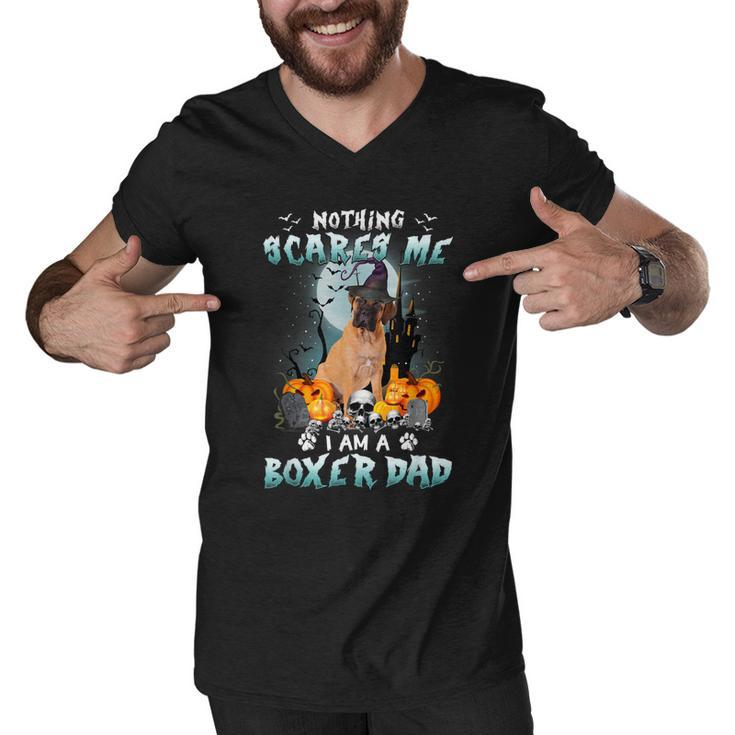 Nothing Scares Me Im A Boxer Dad Halloween Costume Dog  Men V-Neck Tshirt