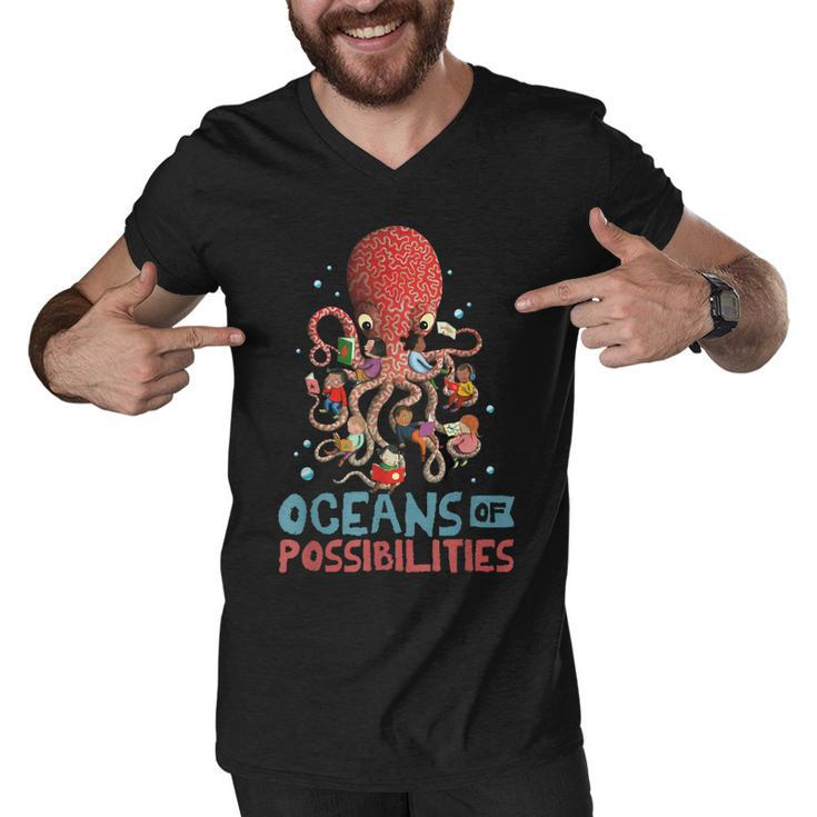 Oceans Of Possibilities Summer Reading 2022  Octopus  Men V-Neck Tshirt