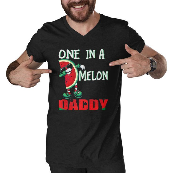 One In A Melon Daddy Dabbing Watermelon  Men V-Neck Tshirt