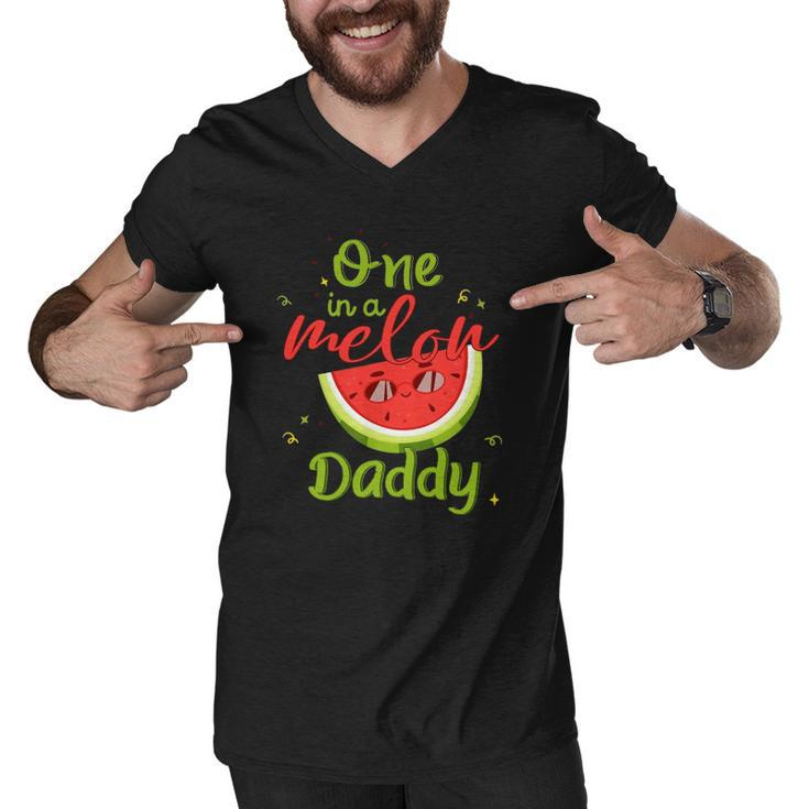 One In A Melon Daddy Watermelon Funny Family Matching Men Men V-Neck Tshirt