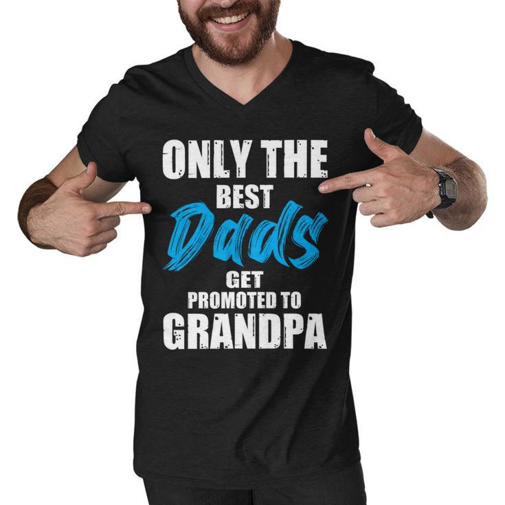 Only The Best Dad Get Promoted To Grandpa Fathers Day T Shirts Men V-Neck Tshirt