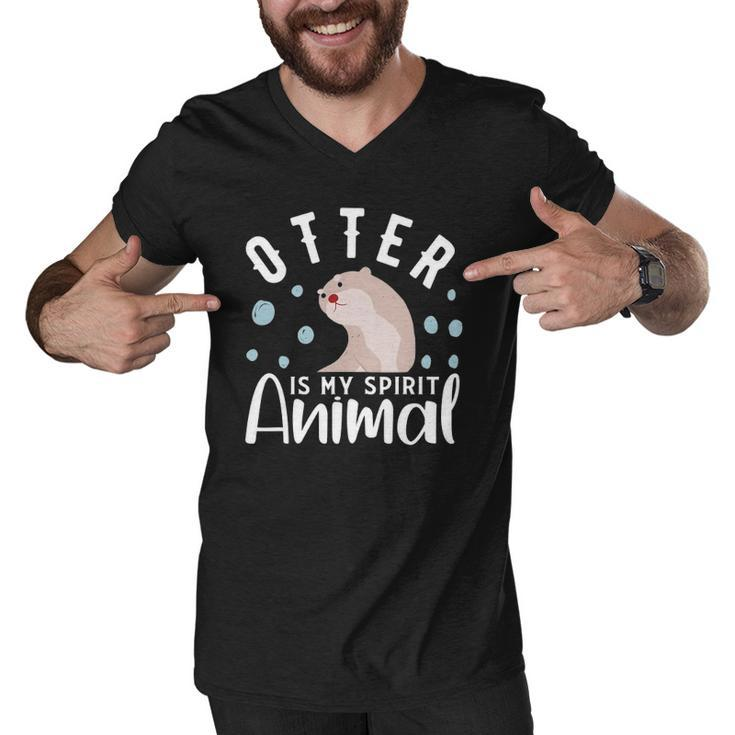 Otter Is My Spirit Animal  Otter Design Otter Men V-Neck Tshirt