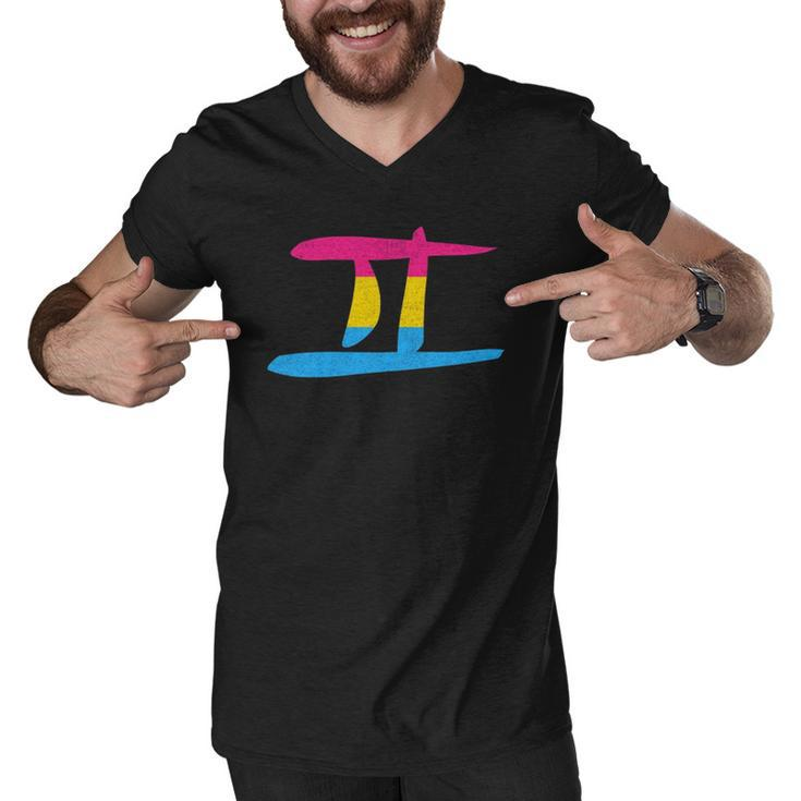 Pansexual Pride Flag Gemini Zodiac Sign  Men V-Neck Tshirt