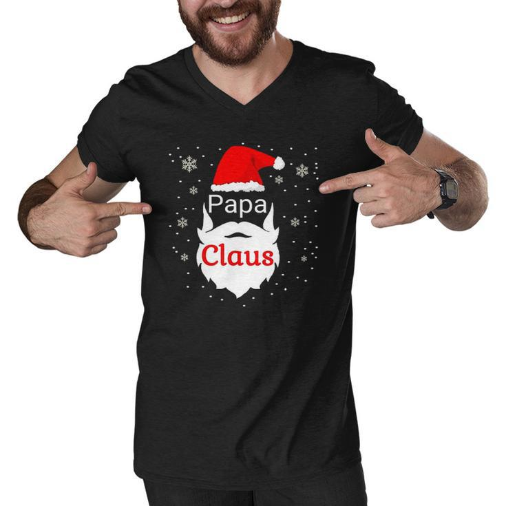 Papa Claus Christmas Believe Santa Claus Funny Family Claus Men V-Neck Tshirt