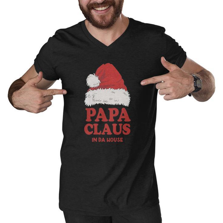 Papa Claus Christmas Dad Santa Family Matching Pajamas Xmas Men V-Neck Tshirt