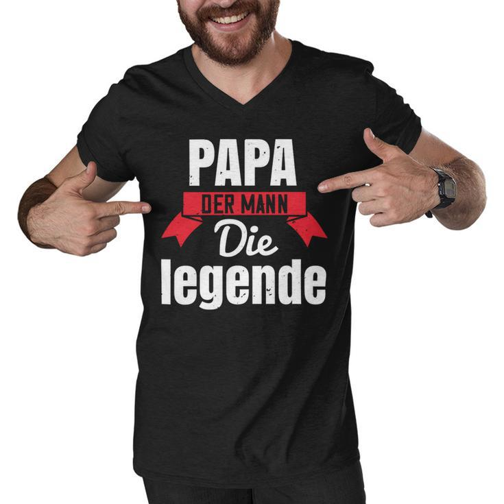 Papa Der Mann Die Legende Papa T-Shirt Fathers Day Gift Men V-Neck Tshirt