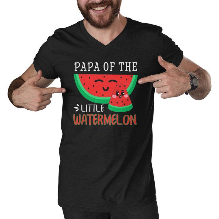 Papa Of The Little Watermelon Melon Family Matching Men V-Neck Tshirt