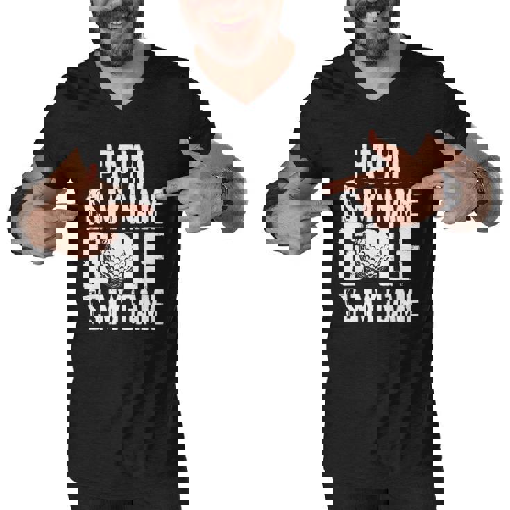 Papai Is My Name Golf Is My Game Love Golfing Men V-Neck Tshirt