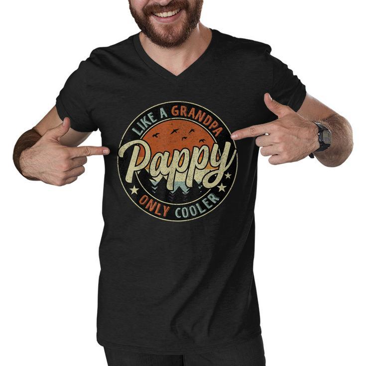 Pappy Like A Grandpa Only Cooler Vintage Retro Fathers Day  Men V-Neck Tshirt