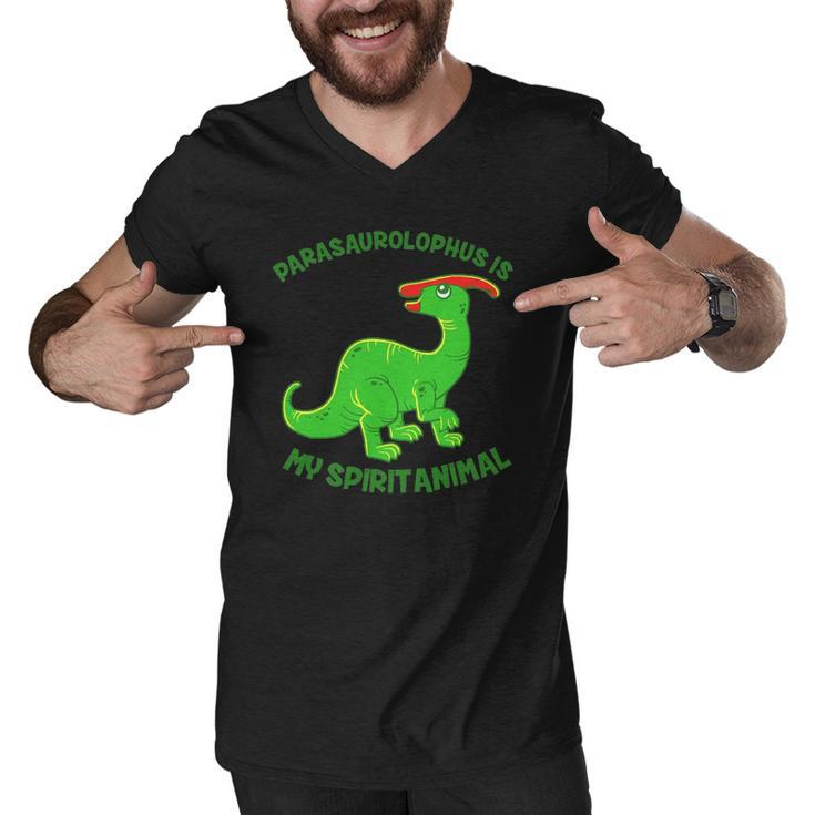 Parasaurolophus Is My Spirit Animal Cute Jurassic Men V-Neck Tshirt