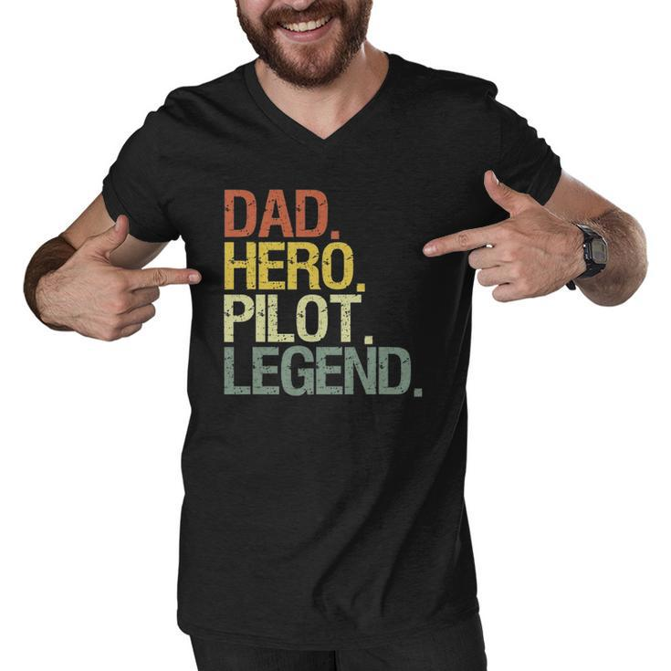 Pilot Dad Hero Pilot Legend Men V-Neck Tshirt