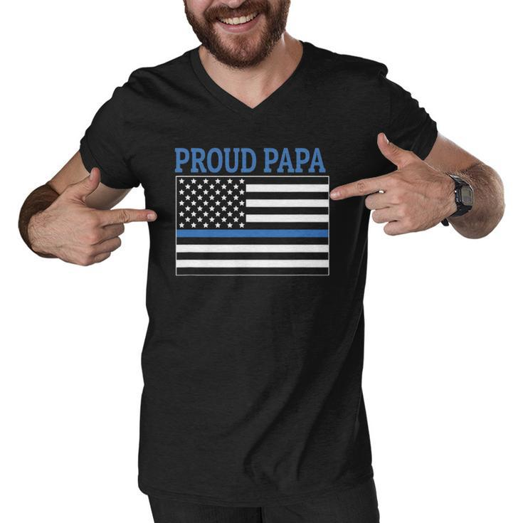 Police Officer Papa - Proud Papa Men V-Neck Tshirt