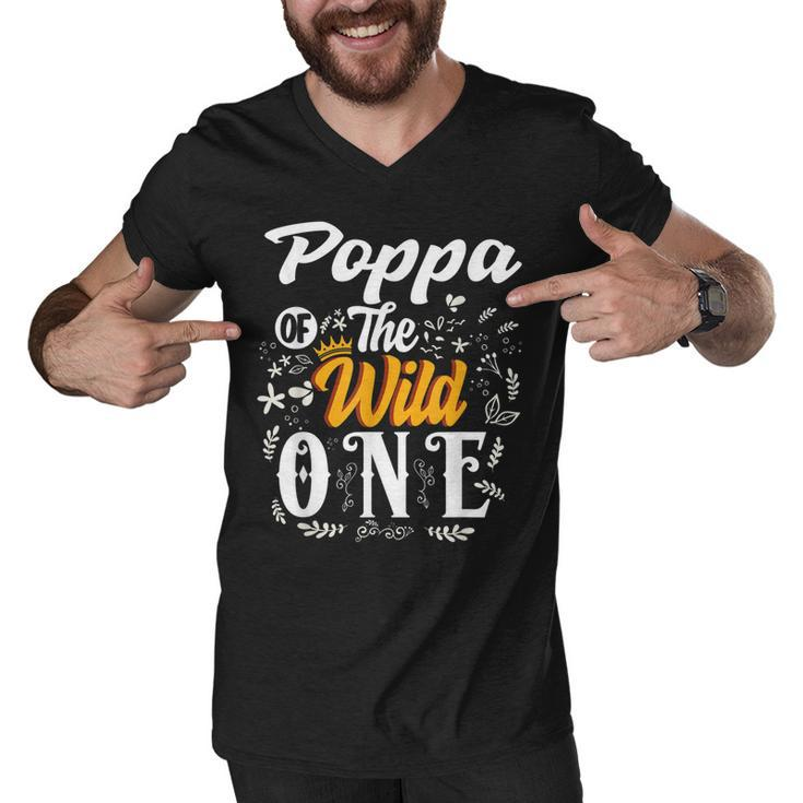 Poppa Of The Wild One 1St Birthday Party First Thing Men  Men V-Neck Tshirt
