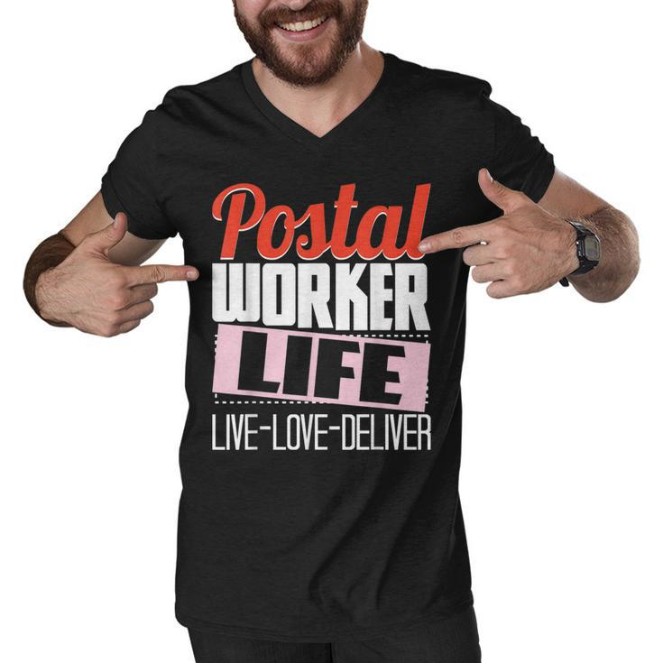 Postal Worker Life - Mailman Mailwoman Postman Mail Carrier  Men V-Neck Tshirt