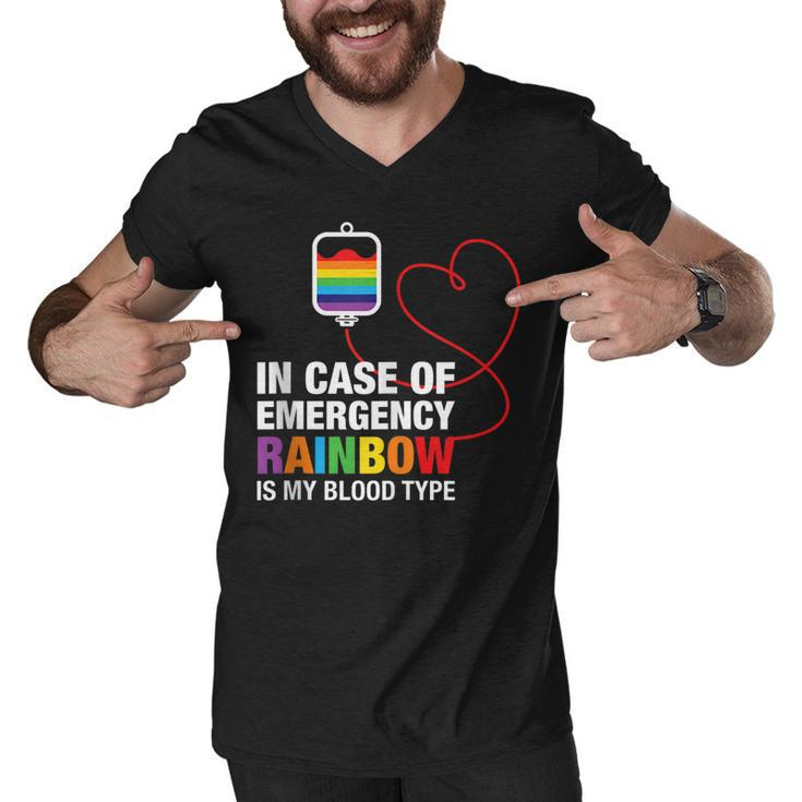 Pride Month Rainbow Is My Blood Type Lgbt Flag  Men V-Neck Tshirt