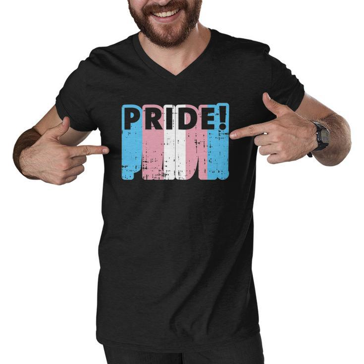 Pride Transgender Funny Lgbt Flag Color Protest Support Gift Men V-Neck Tshirt