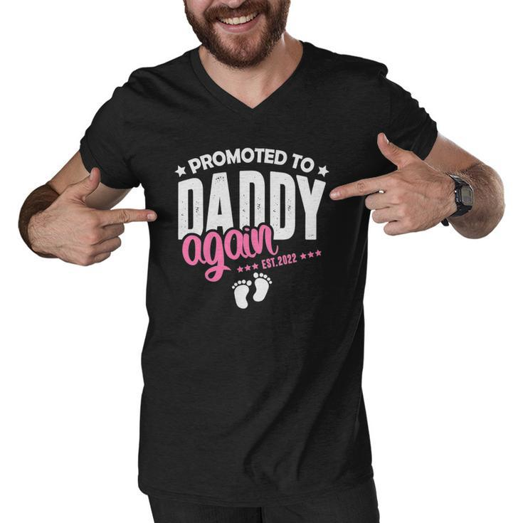 Promoted Daddy Again 2022 Its A Girl Baby Announcement Men V-Neck Tshirt