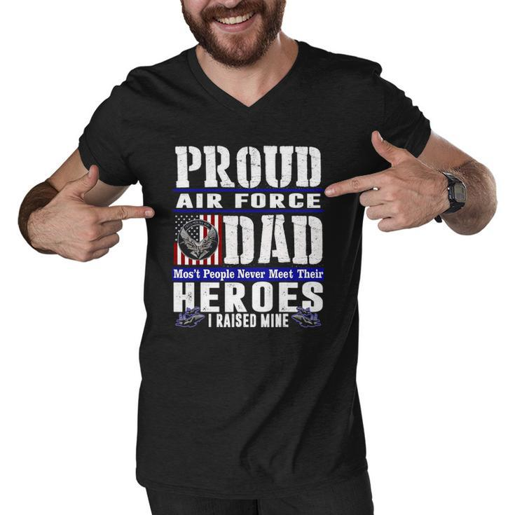 Proud Air Force Dad US Air Force Veteran Military Pride Men V-Neck Tshirt