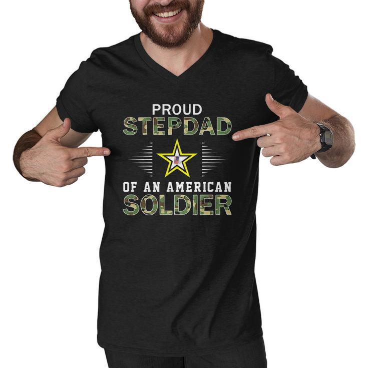 Proud Army Stepdad Of A Soldier-Proud Army Stepdad Army Men V-Neck Tshirt