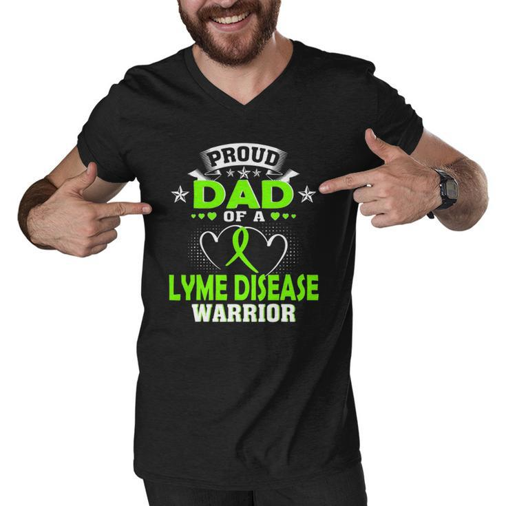 Proud Dad Of A Lyme Disease Warrior Men V-Neck Tshirt