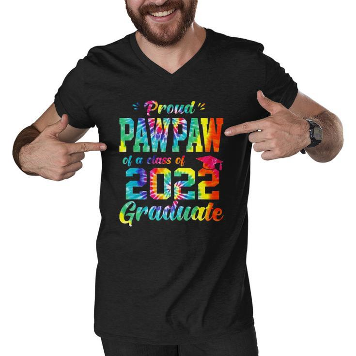 Proud Pawpaw Of A Class Of 2022 Graduate Tie Dye Men V-Neck Tshirt