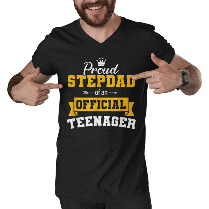 Proud Stepdad Of Official Nager 13 Birthday Funny Vintage  Men V-Neck Tshirt