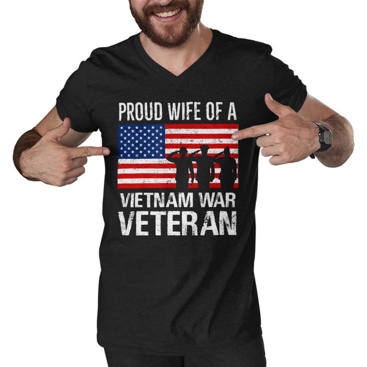 Proud Wife Vietnam War Veteran Husband Wives Matching Design Men V-Neck Tshirt