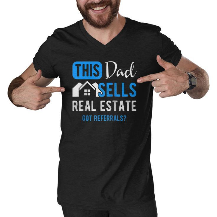 Real Estate Agent Men Dad Funny Realtor Gift Raglan Baseball Men V-Neck Tshirt