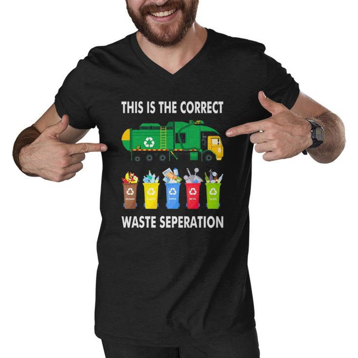 Recycling Trash Waste Separation Garbage Truck Men V-Neck Tshirt
