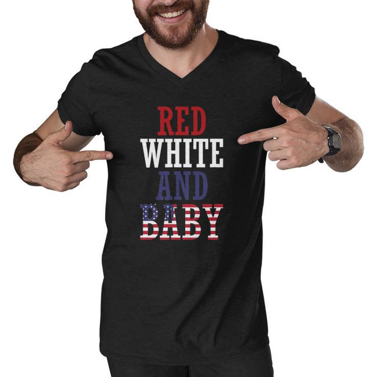 Red White And Baby 4Th July Pregnancy Announcement Men V-Neck Tshirt