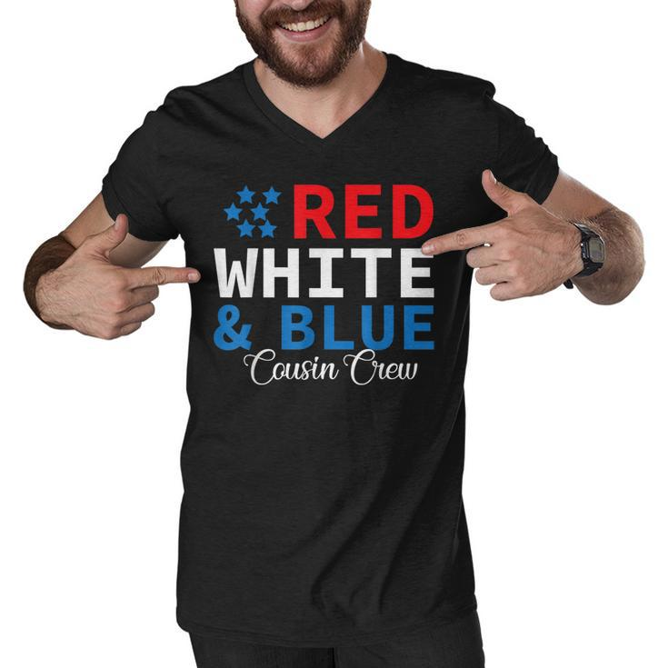Red White & Blue Cousin Crew Family Matching 4Th Of July  Men V-Neck Tshirt