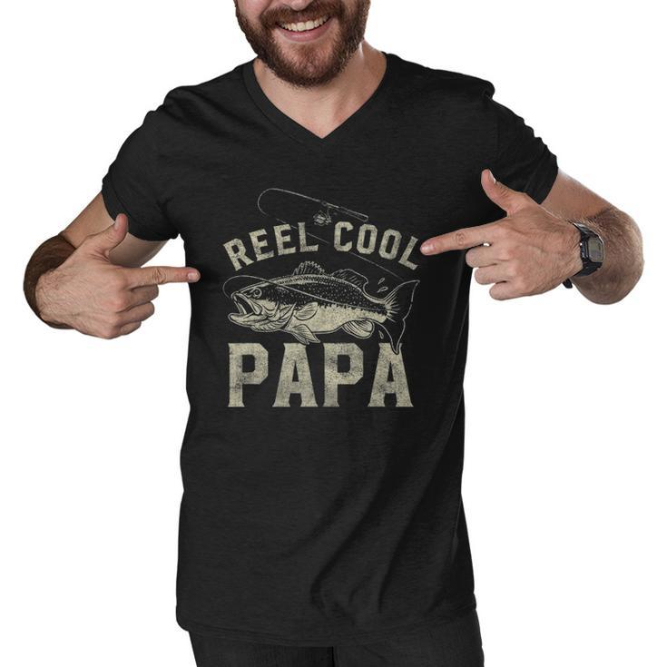 Reel Cool Papa Funny Fathers Day Men V-Neck Tshirt