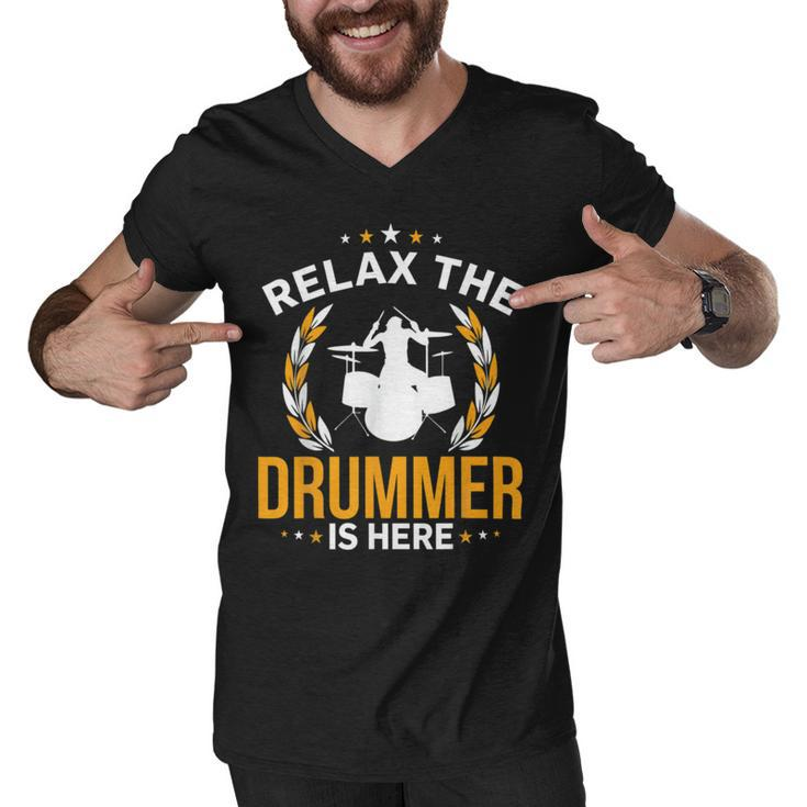 Relax The Drummer Here  Men V-Neck Tshirt