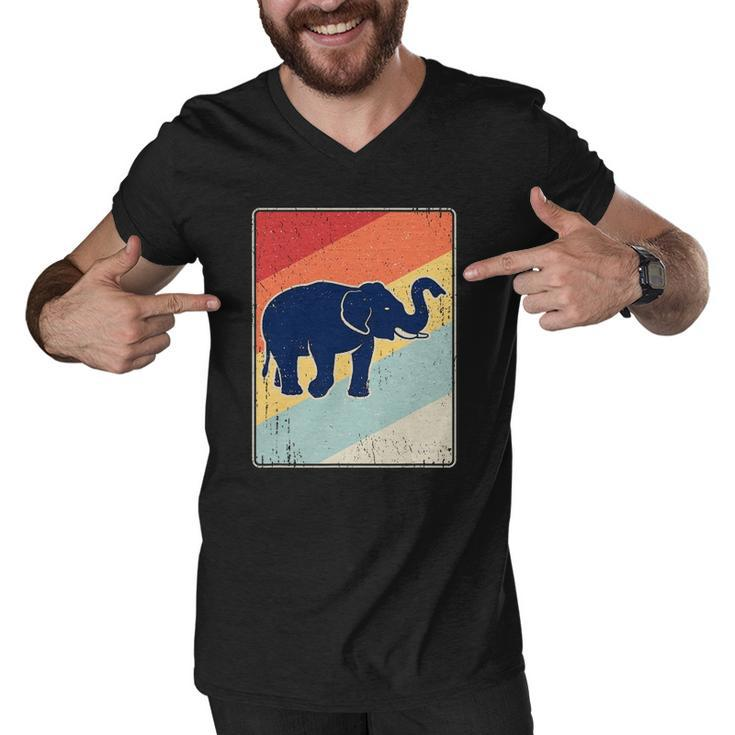 Retro Elephant - Vintage Elephant Distressed Gift Men V-Neck Tshirt