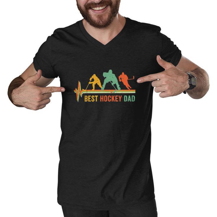 Retro Hockey Dad Best Hockey Dad Men V-Neck Tshirt