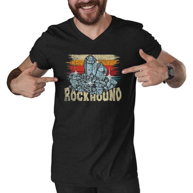 Rockhound - Rock Collector Geode Hunter Geology Geologist Men V-Neck Tshirt