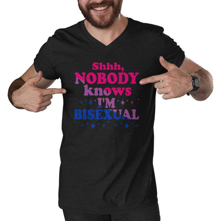 Shhh Nobody Knows Im Bisexual Lgbt Pride Men V-Neck Tshirt