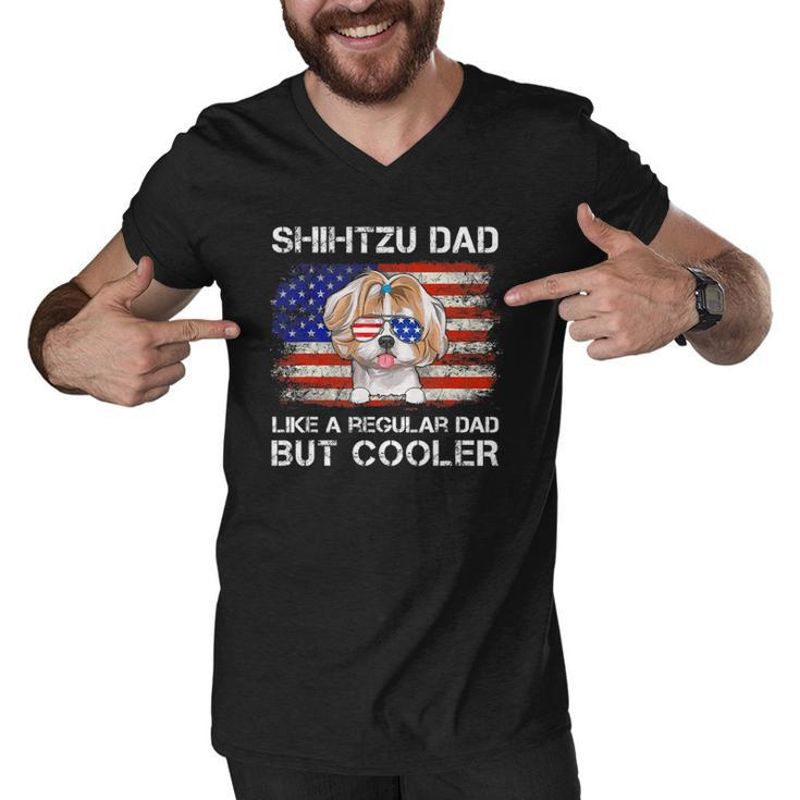 Shihtzu Dad Like A Regular Dad But Cooler Dog Dad Men V-Neck Tshirt