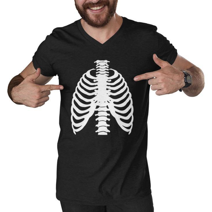 Skeleton Rib Costume Halloween Skeleton Bones Costume Men V-Neck Tshirt