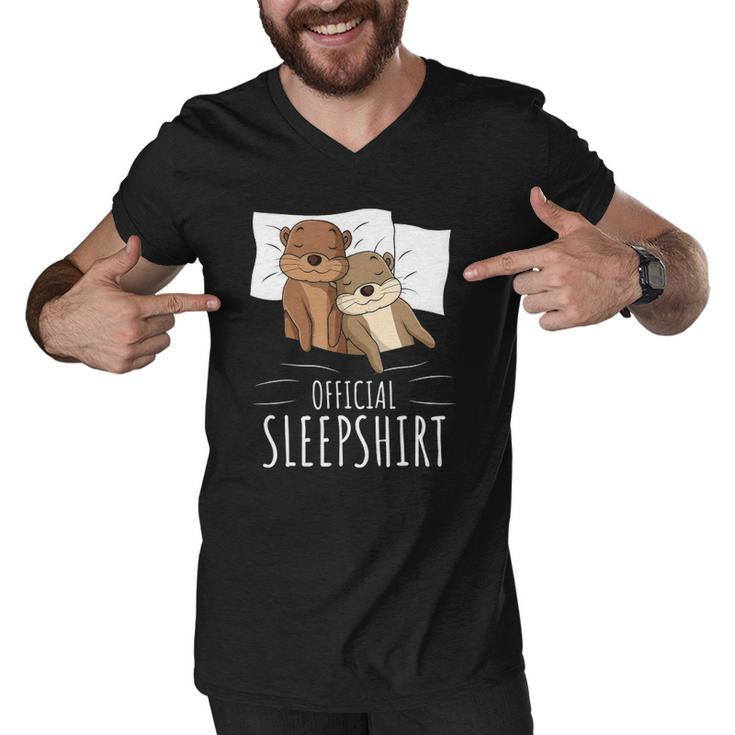 Sleeping Sea Otter Lover Napping Official Sleep Men V-Neck Tshirt