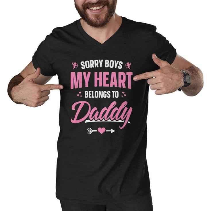 Sorry Boys My Heart Belongs To Daddy  Girls Valentine Men V-Neck Tshirt