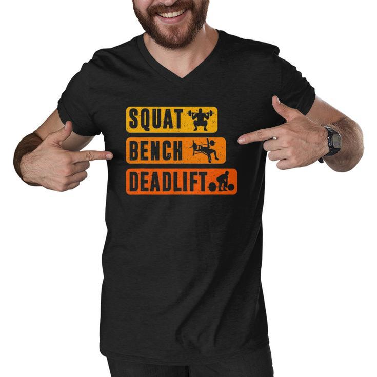 Squat Bench Deadlift Powerlifter Bodybuilding Fitness Men V-Neck Tshirt