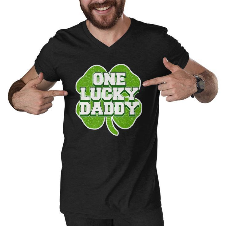 St Patricks Day Design For Father One Lucky Daddy Men V-Neck Tshirt