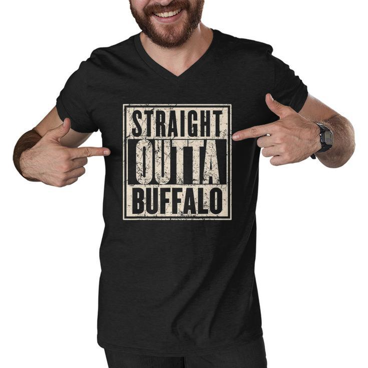 Straight Outta Buffalo Retro Vintage Men V-Neck Tshirt