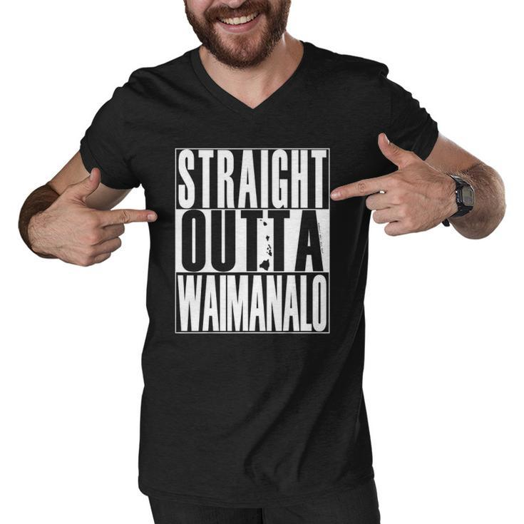 Straight Outta Waimanalo By Hawaii Nei All Day Men V-Neck Tshirt
