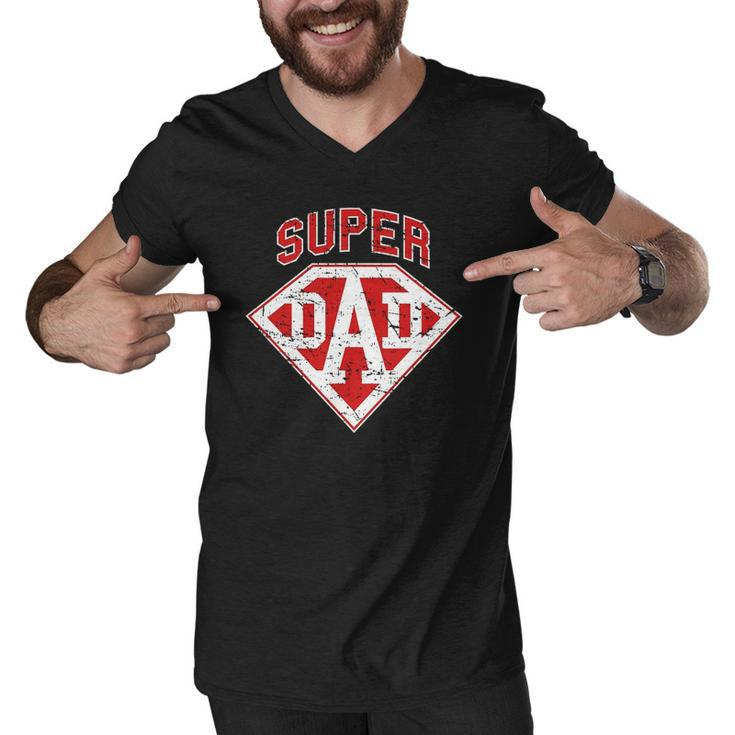 Super Dad Superhero Daddy Tee Funny Fathers Day Outfit Men V-Neck Tshirt